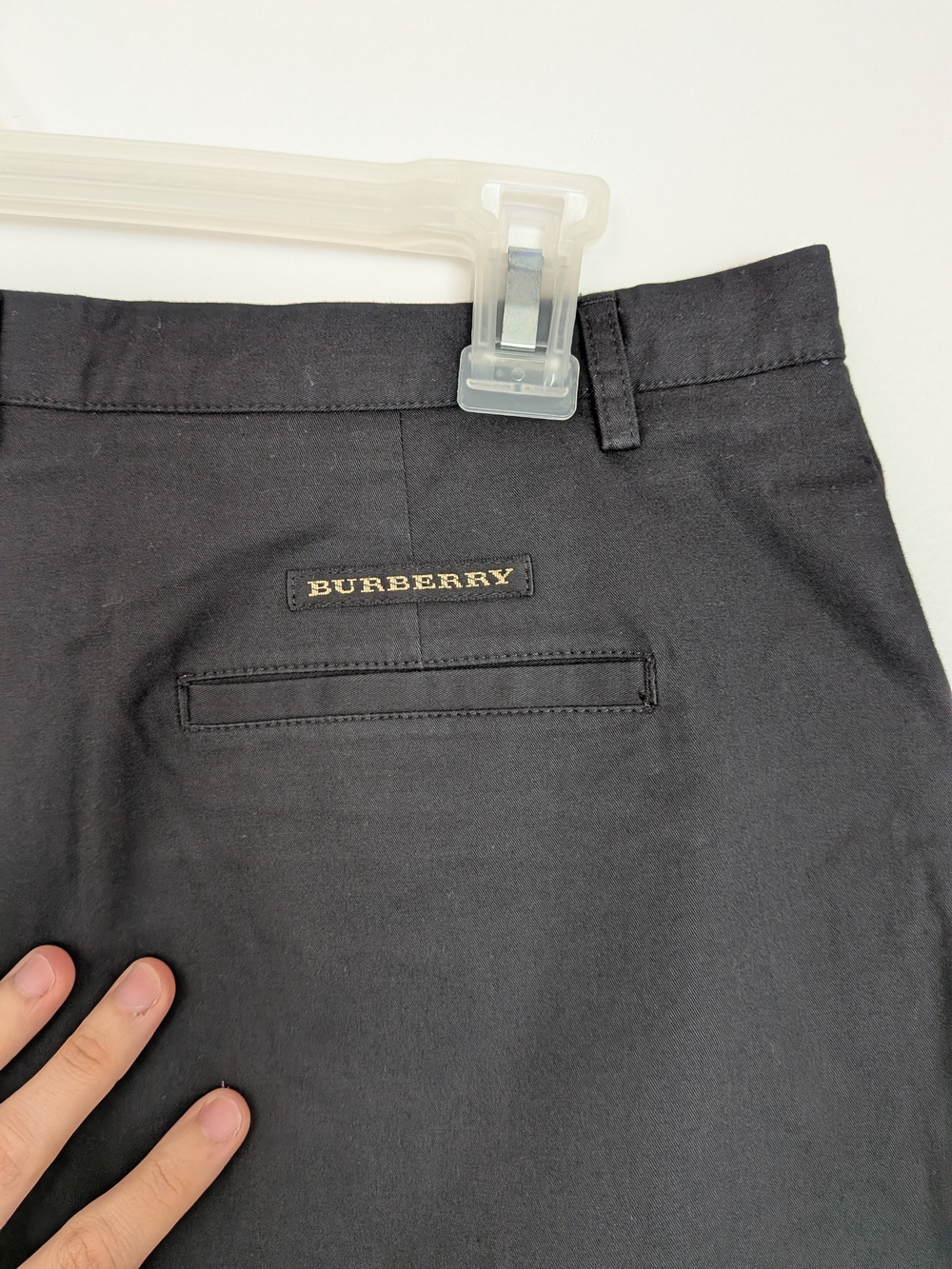 Burberry Black Button Zip Logo Accent Women's Golf  Dress Pants Cotton Blend - Picture 8 of 14
